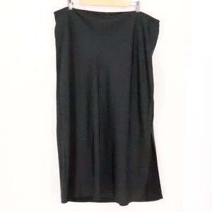 Old Navy Satin Midi Slip Skirt Womens Size XXL Black 90s Minimalist Date Night